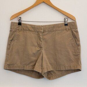 J.Crew Chino Shorts Women’s Size 12 Khaki Tan Classic Cotton Casual Summer